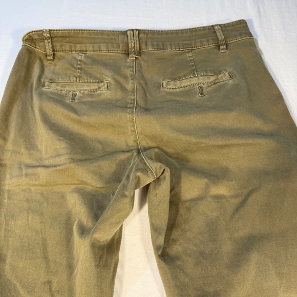 Anthropologie Chino Relaxed Olive Green Cropped Pants Side Stripe‎ 28 - Picture 10 of 16